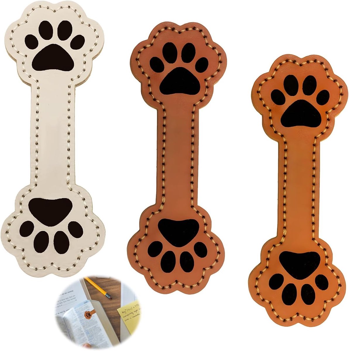 Magnetische boekenlegger - retro PU-leer - schattige leesaccessoires - veilig voor boeken - ShopVlot