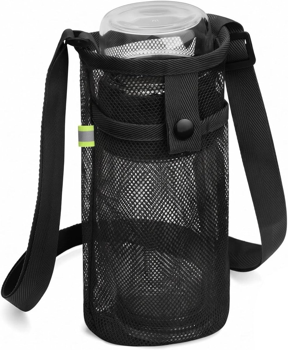 Drinkflessenhouder - Zwart - Geïsoleerde Sleeve - Voor Festivals en Camping