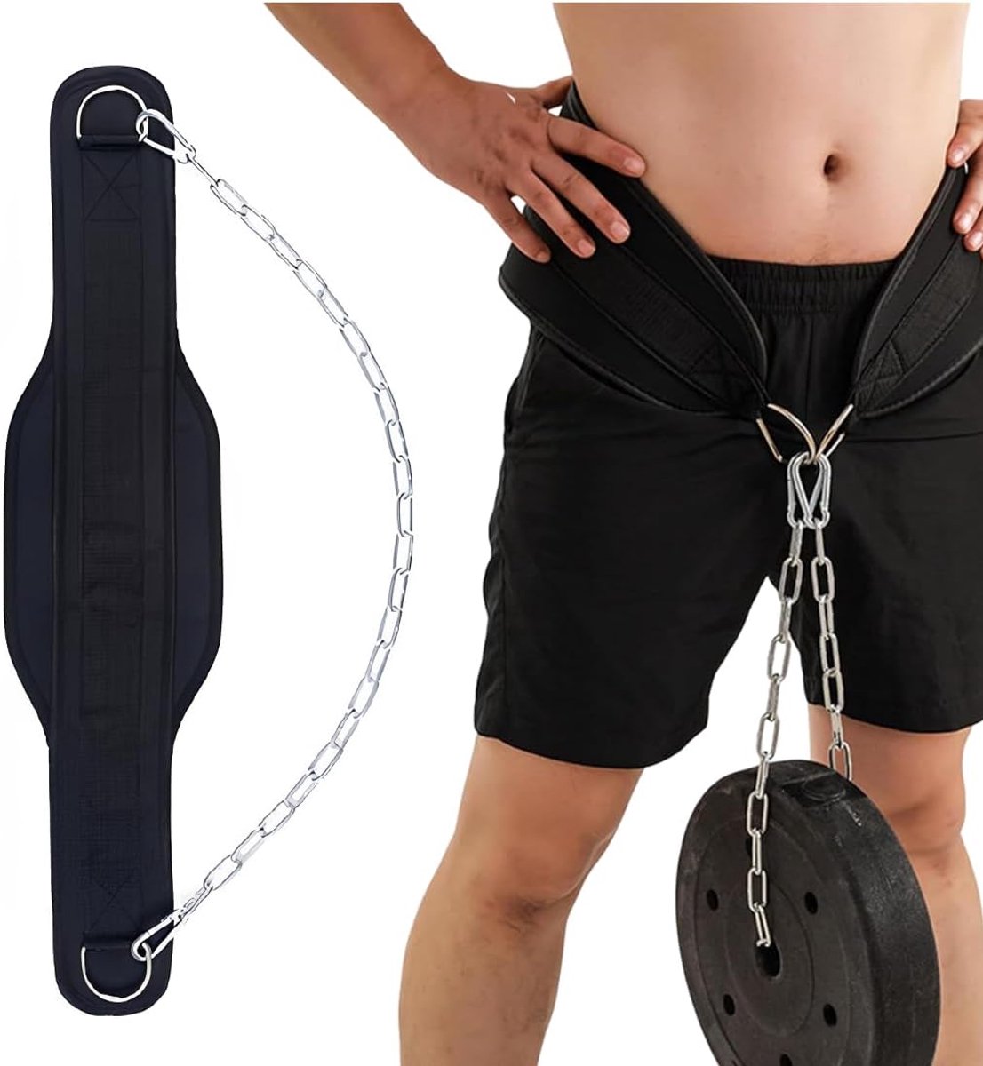 gewichthefgordel met lendenbescherming 87 cm - duurzame gewichtgordel - ideaal voor pull-ups - ShopVlot