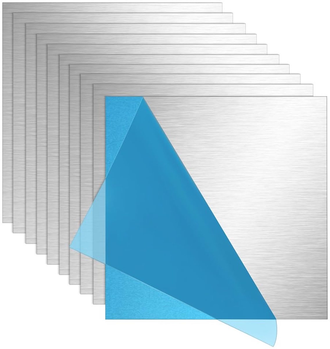 Aluminium plaat 20 x 20 cm - 0,5 mm dik - met beschermfolie - perfect voor creatieve projecten - ShopVlot