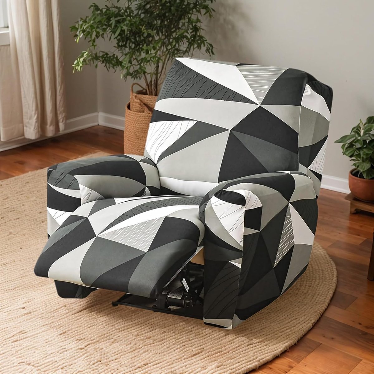 OKYUK Recliner Chair, High Elasticity, Recliner Chair, Reclining Chair, 4 Pieces, with Side Pockets, Removable and - ShopVlot