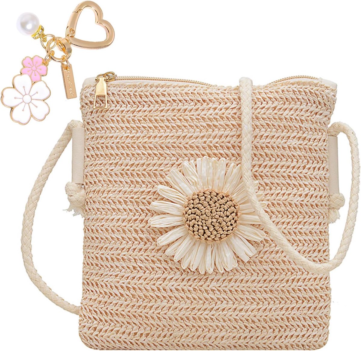 Women's Straw Bag Straw Shoulder Bag Vintage Beach Bag Straw Bags for Women Boho Style Crossbody Bag for Women Travel - ShopVlot