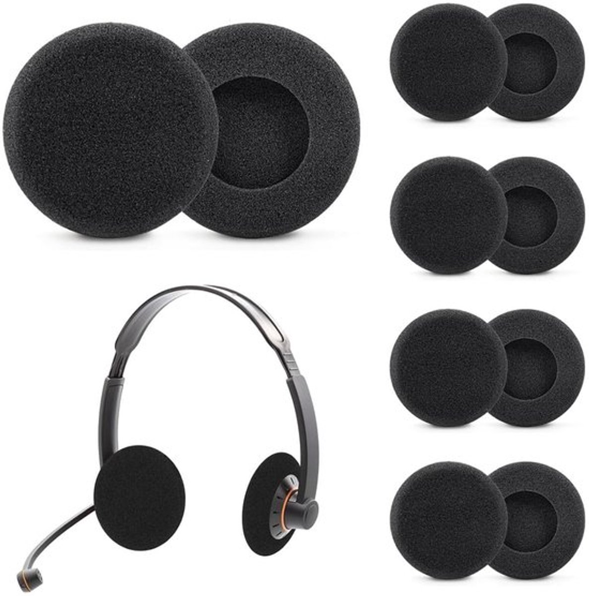 Oorkussens voor hoofdtelefoon - Reservehoezen - Comfortabel en duurzaam - Zwart - Accessoires - Ideaal voor vervangingen - 5 cm