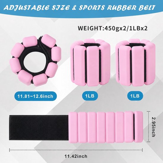 Weight Cuffs Set of 2, Wrist Weights Ankle Weights Adjustable Foot Weights for Training - ShopVlot — afbeelding 5