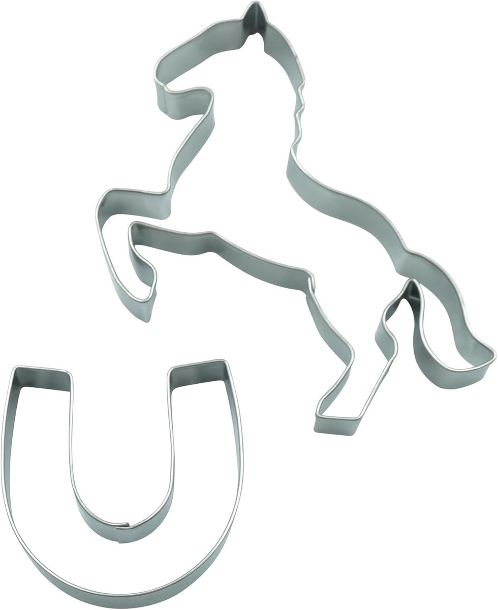 BekkiB - Set of 2 cookie cutters "Horse & Horseshoe" - Dishwasher safe cookie cutters made of stainless steel - ShopVlot