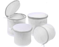 Waszakken voor Bh's en Ondergoed - 4 Delige Set met Ritsen, Ideaal voor Wassen van Lingerie, Sokken en Intieme Kleding