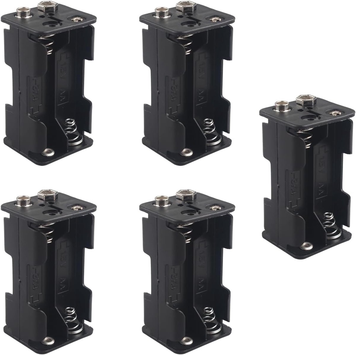 5 Pieces 4×1.5V AA Battery Holder, Plastic Battery Storage Case Holder for 4 X AA 4AA 6V 4 Slots Double Sides Battery - ShopVlot