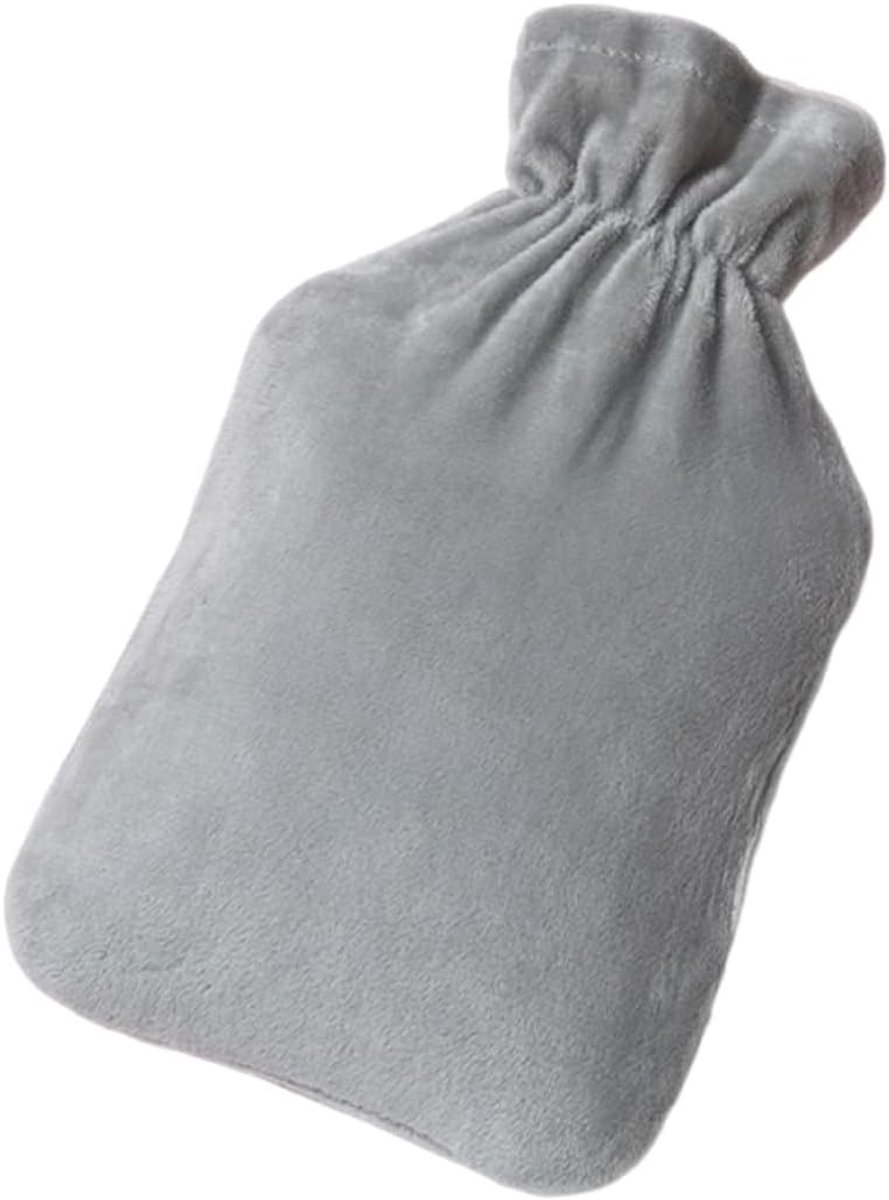 Zachte Warmwaterkruik met Pluche Hoes, 1000ml - Veilig PVC, Langdurige Warmte voor Bed, Menstruatie en Ontspanning