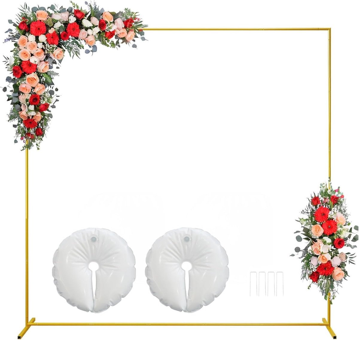 Gold Table Bar Holder with Clips 1.8 x 1.2 m Gold Metal Background Holder for Wedding Arch Birthday Party Halloween - ShopVlot