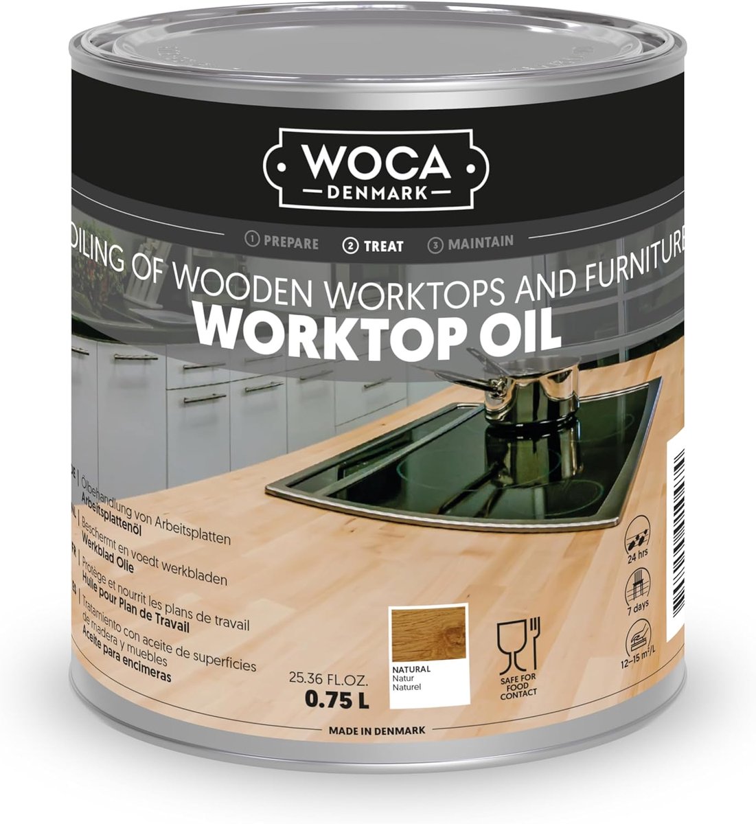 WOCA 527713AA worktop oil nature 0.75 liters - ShopVlot