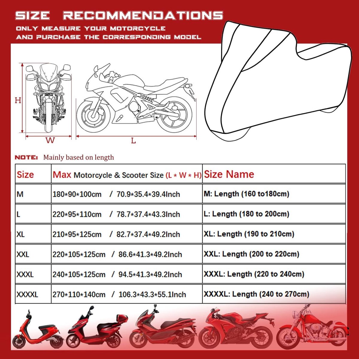 Motorcycle Cover Inside Elastic Breathable Soft Stretch Fabric Scooter Cover for Indoor Dust Cover Elastic Motorcycle - ShopVlot