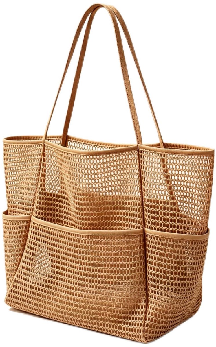 TUXUNQING Grote opvouwbare nylon mesh strandtas, 3 kleuren beschikbaar, ideaal voor strand, picknick en winkelen - ShopVlot