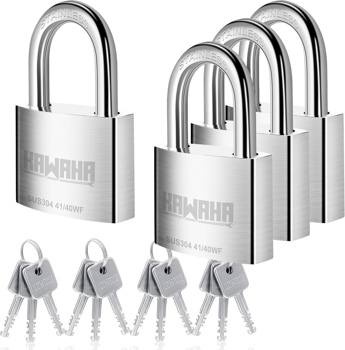 41/40-4PS High Security Stainless Steel Padlock with Stainless Steel Key for Indoor and Outdoor Use (Robust - ShopVlot
