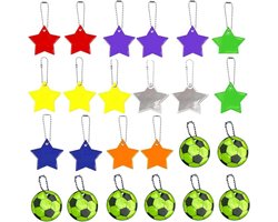 Yolistar 24 Pcs Reflective Safety Hanger, Reflective Hangers for Kids, Key Chain Football, Suitable for School - ShopVlot