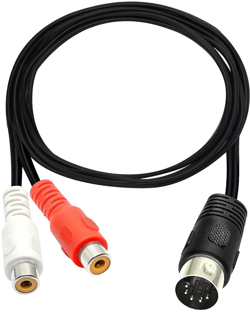 Din 5 Pin to RCA Cable 5 Pin Din to 2 RCA Jack Audio Cable for Bang&Olufsen, Naim, Quad, Stereo (1.5m) - ShopVlot