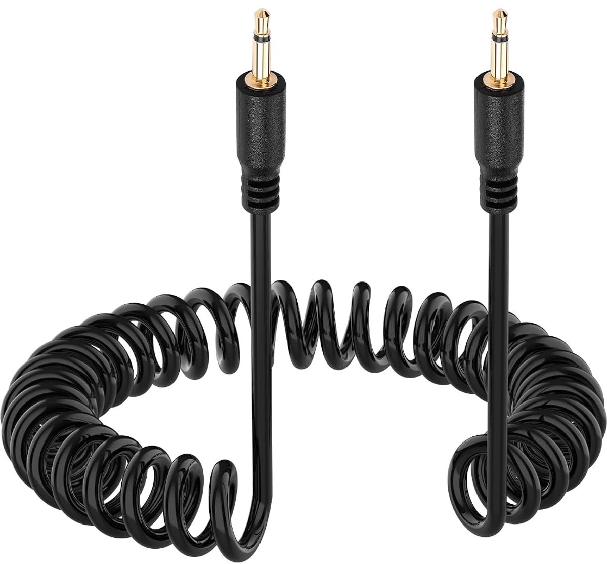 2,5 mm audio-verlengkabel met oprolfunctie, 2,5 mm TS stekker naar stekker mono aux audiokabel voor hoofdtelefoon - ShopVlot