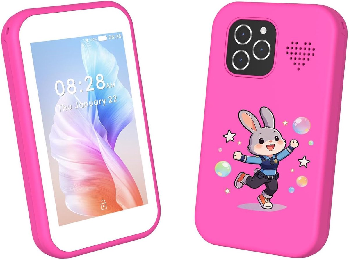 CHAKEYAKE Kindermobiele telefoon, speelgoed, kindermobiele telefoon zonder abonnement, mobiele telefoon voor oproepen - ShopVlot