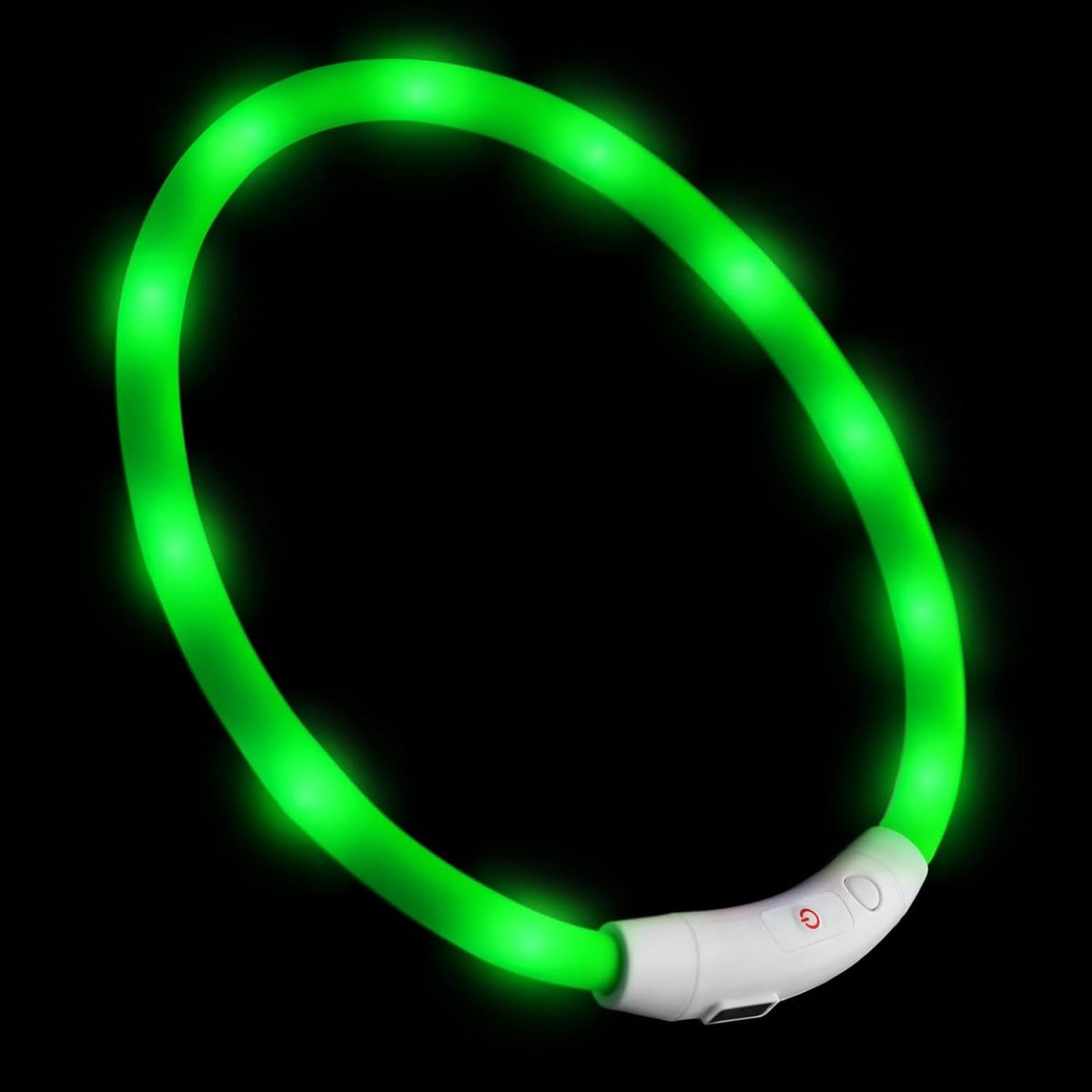 LED USB Collar Silicone Dog Collar Luminous Dog Collar Rechargeable via USB (Size S-L 18-65 cm Individually - ShopVlot