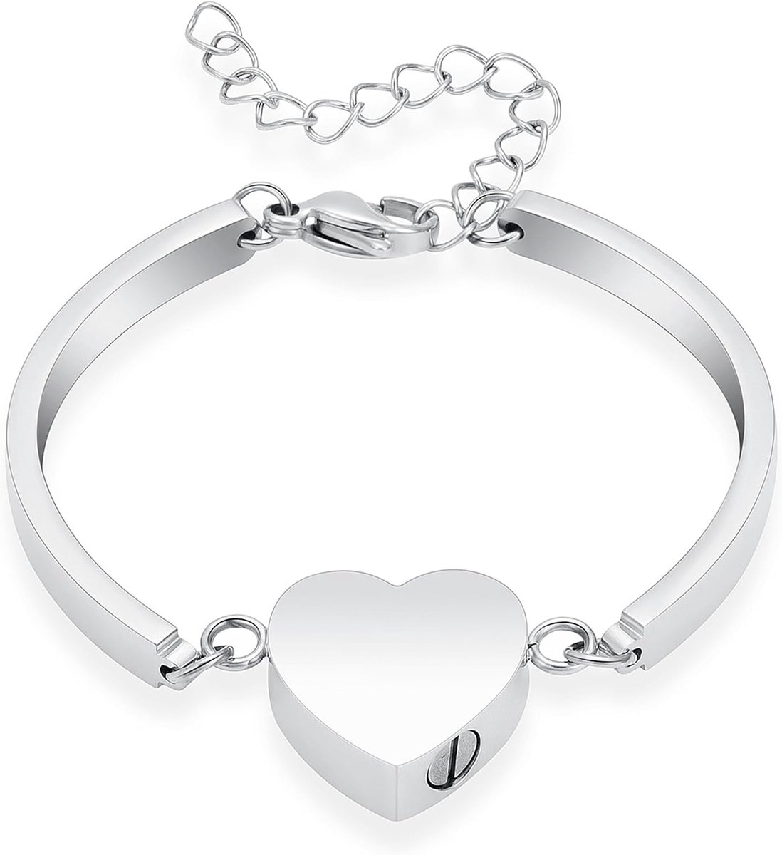Cremation Urn Bracelet for Women Stainless Steel Heart Urn Cuff Bracelet Cremation Keepsake Jewelry for Ash - ShopVlot
