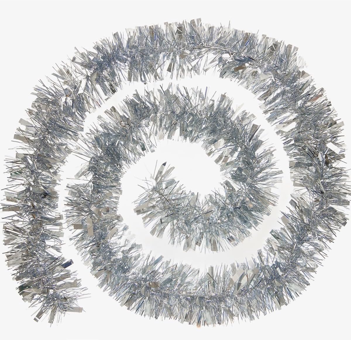 Christmas Tinsel Garland, 10M Xmas Tinsel Decoration Metallic for Christmas Tree Decoration (Silver) - ShopVlot