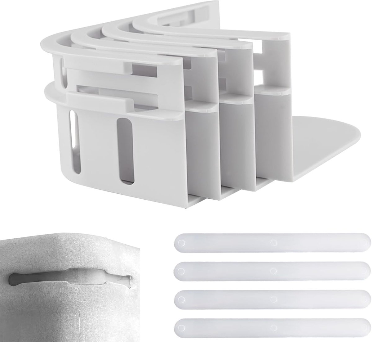 8 Pcs Bed Sheet Holders with Lock Strips, Heavy Duty Sheet Closures, Mattress Corner Clamps, Locking Holders - ShopVlot