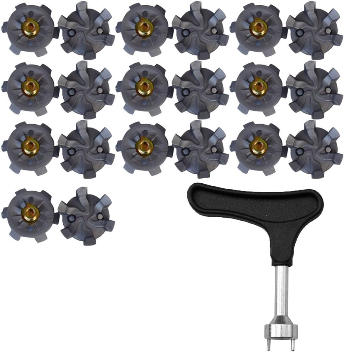 golf shoe spikes, 20 pieces spikes + 1 piece spike key, spikes replacement, easy to replace spikes, non-slip golf shoes - ShopVlot