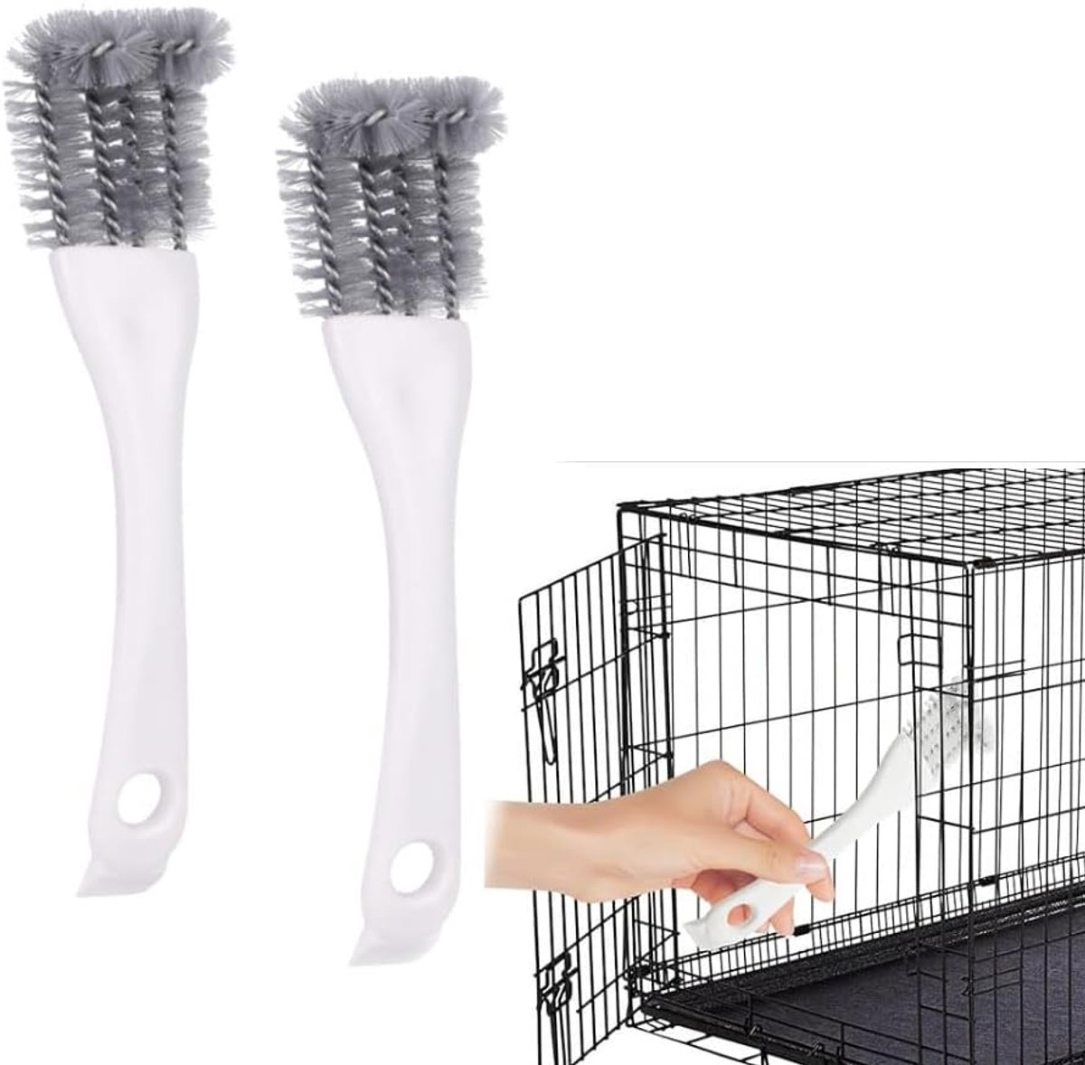 Bird Cage Breast, 2 Pieces Shovel Cleaner with Long Handle for Bird Cage, Parrot Cage, Cleaning Brush, Accessories for - ShopVlot
