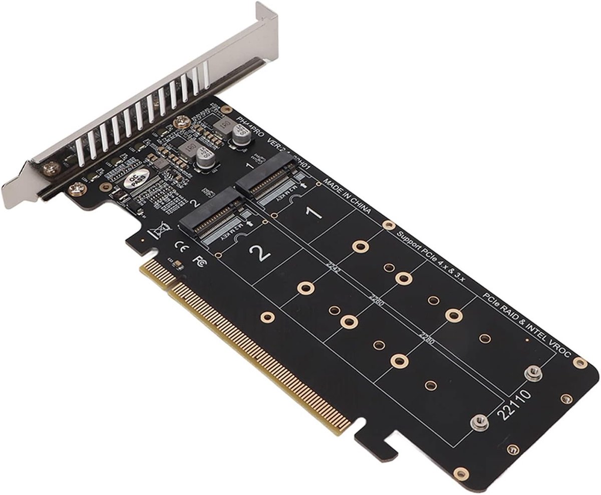 PCIE X16 To M.2M KEY Expansion Card, M.2 PCIE Adapter for PCIE NVMe SSD with Advanced Heat Sink, NVMEx4 SSD 2U Server - ShopVlot