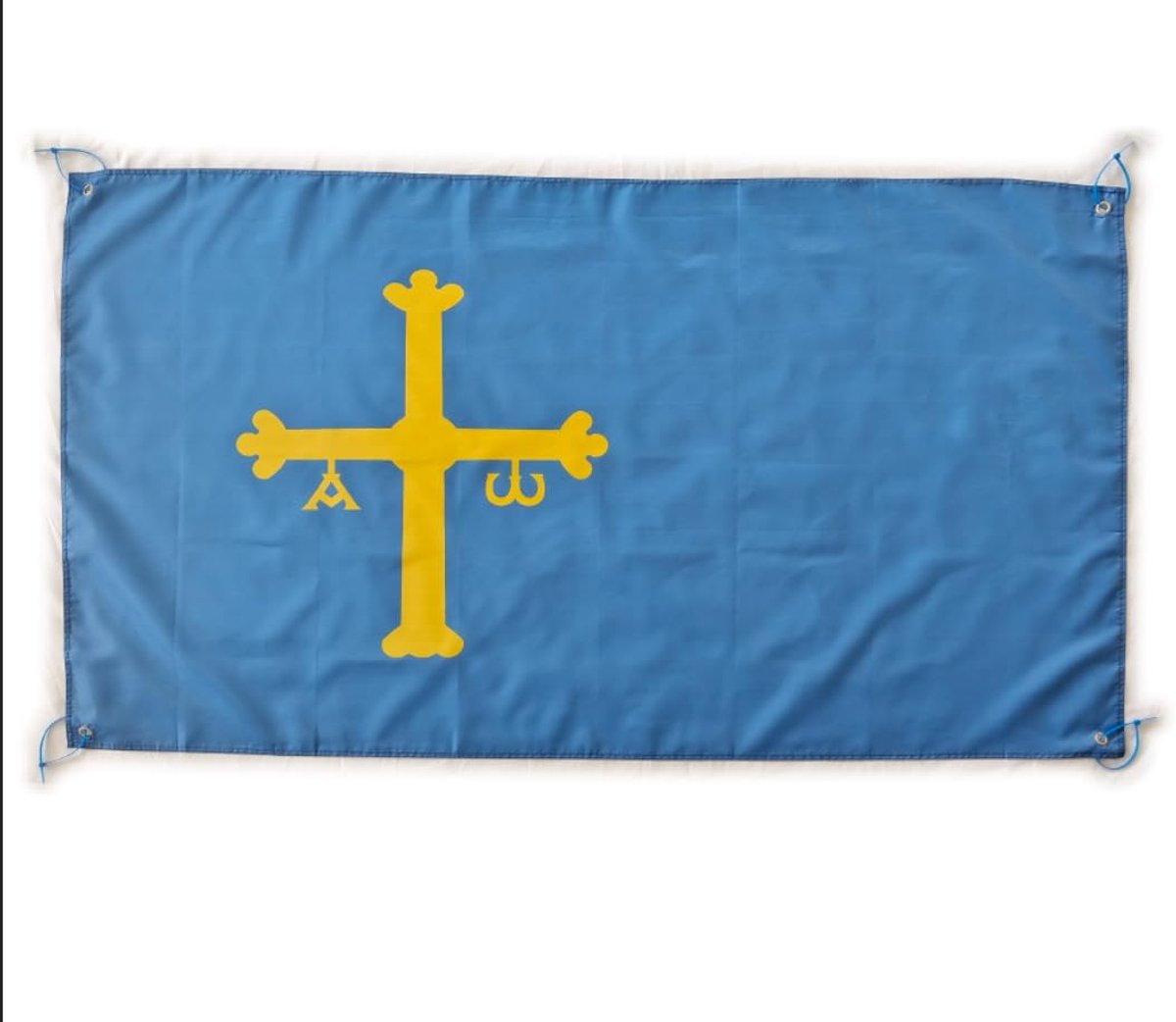 Asturian vlag groot 150 x 90 cm - polyester - 4 oogjes - perfect voor balkon of tuin - ShopVlot