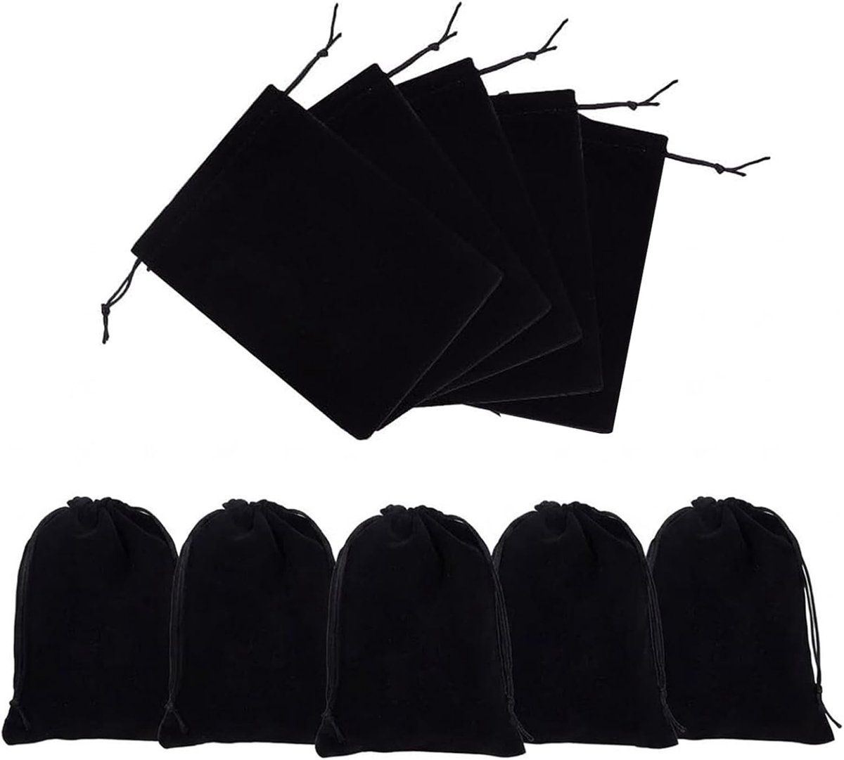 fluwelen zakjes 7 x 9 cm - zwart fluweel - trekkoord - voor sieraden en geschenken - ShopVlot
