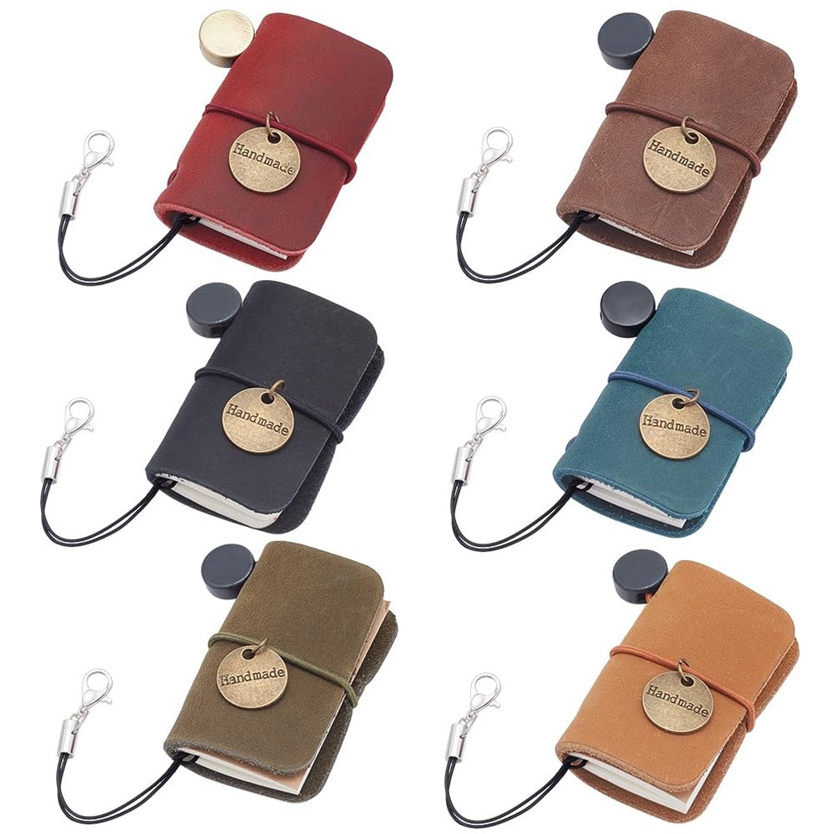 Solidchoice - Set van 6 Mini Notebooks van Leer voor Opberging