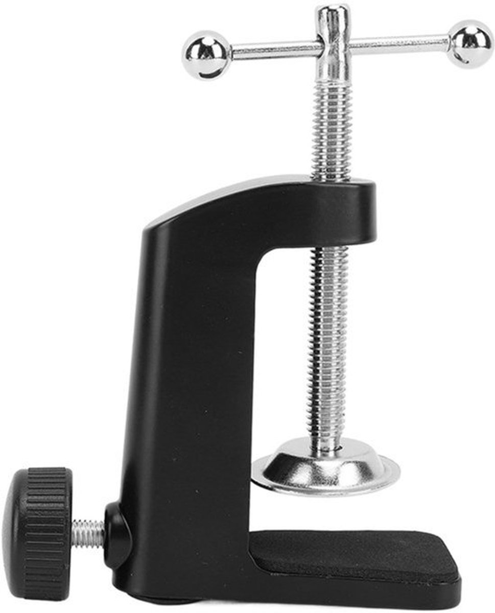 Tafel C-Klem Aluminium Zwart 2.4 Inch 61mm Bureau Tafel Bevestigingsklem met Verstelbare Beugel Robuuste Klem voor Kantoorverlichting, Microfoonstands, Studio's