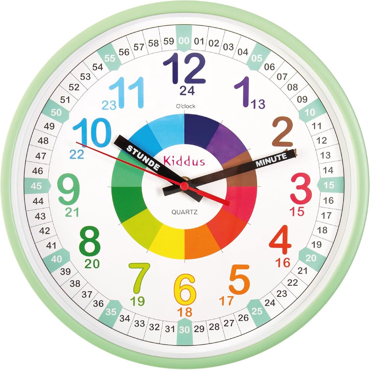Educatieve Wandklok voor Kinderen 30 cm - Analoge Klok met Tijd Leerfuncties - Stille Quartz Beweging - ShopVlot
