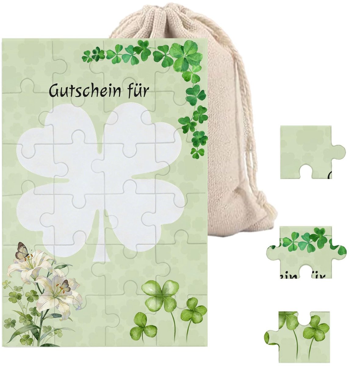 Solidchoice - Voucher Puzzel Verjaardagskaart met Cadeauzakje