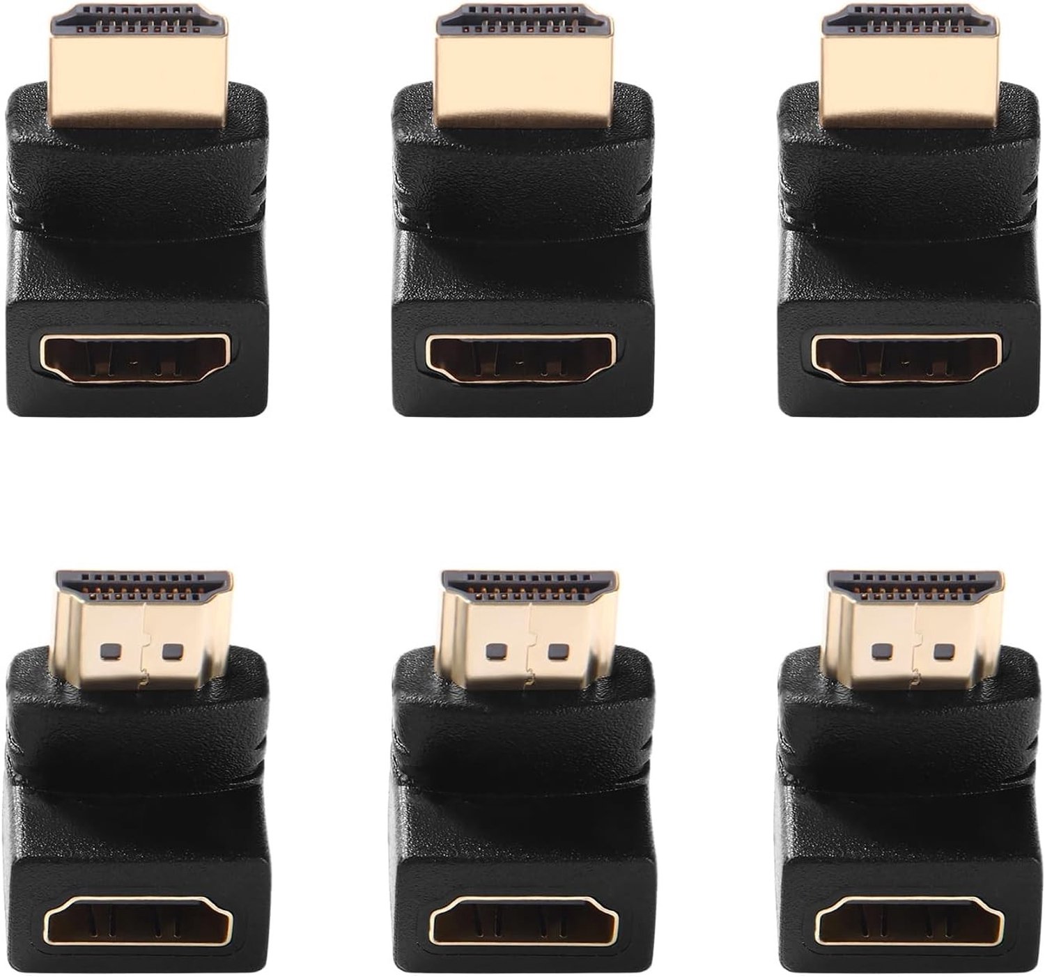 HDMI-Adapters - Rechte Hoek - 6 Stuks - Man-Vrouw HDMI-Adapter - Voor Laptop, Projector, Monitor, TV