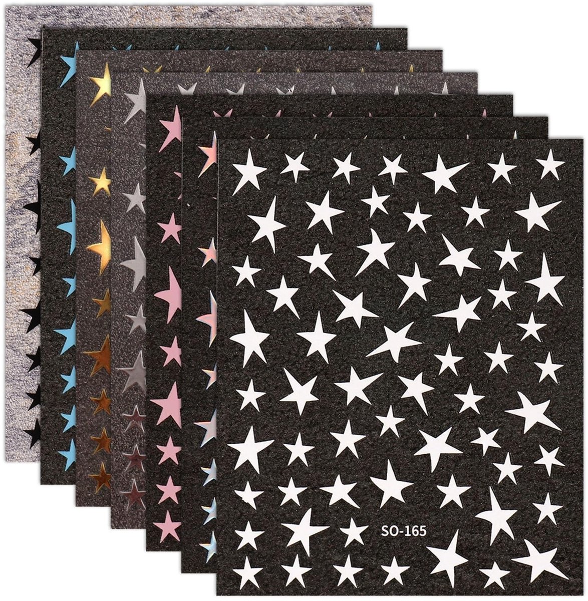 Solidchoice - Set van 7 3D Ster Nagelstickers voor Creatieve Nail Art