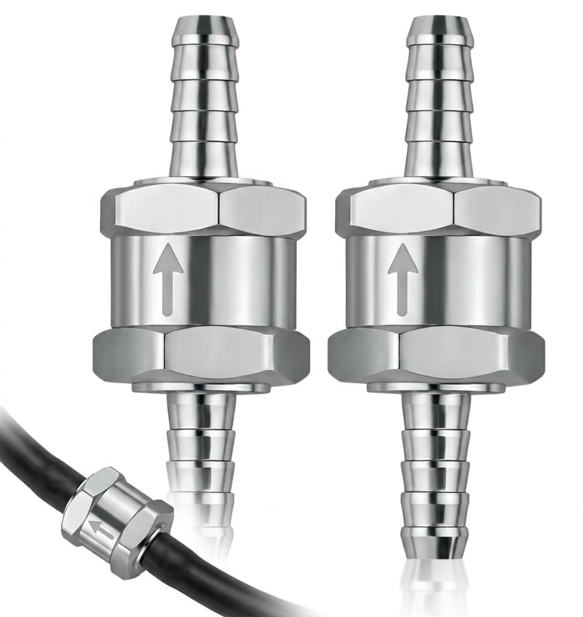 Solidchoice - 2 Stuks Terugslagklep 8 mm Aluminium
