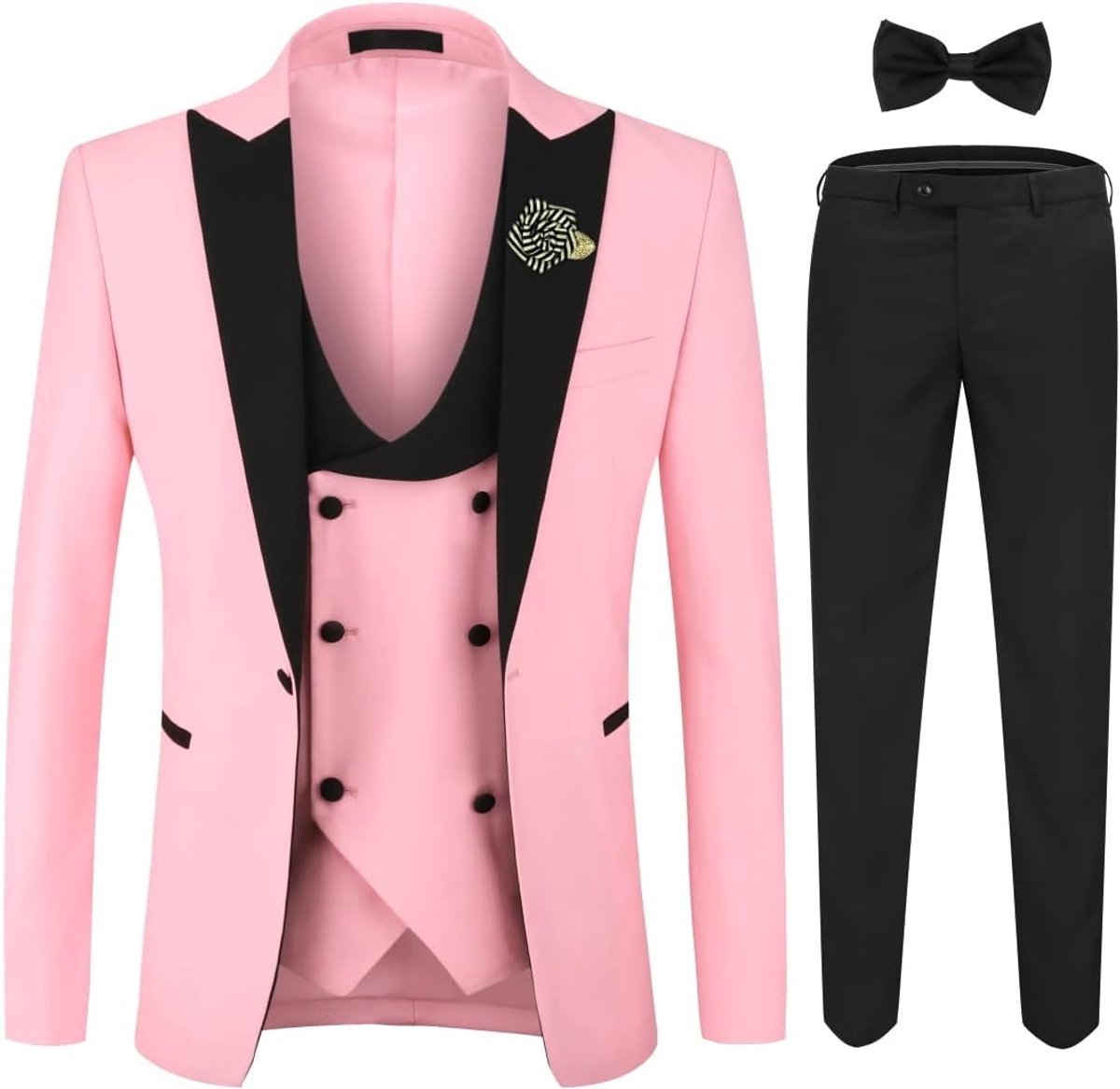 Heren 3-delige pak M - Slim fit - Roze - Perfect voor bruiloften - ShopVlot
