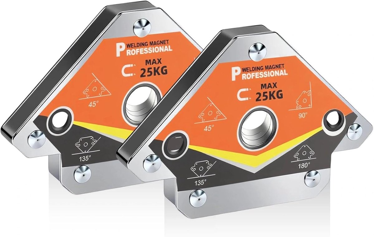 Lasmagneten 25 kg - 2 x lashoek - krachtige magneten - ideaal voor laspositionering - ShopVlot
