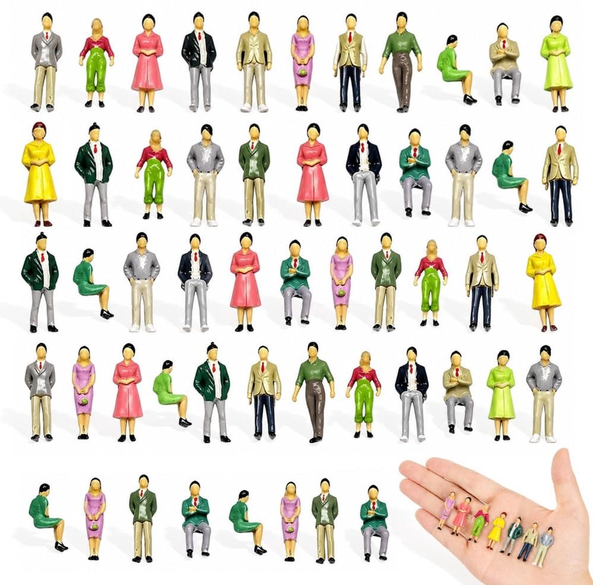 Solidchoice - Set van 60 Miniatuur Figuren in Schaal 1:50
