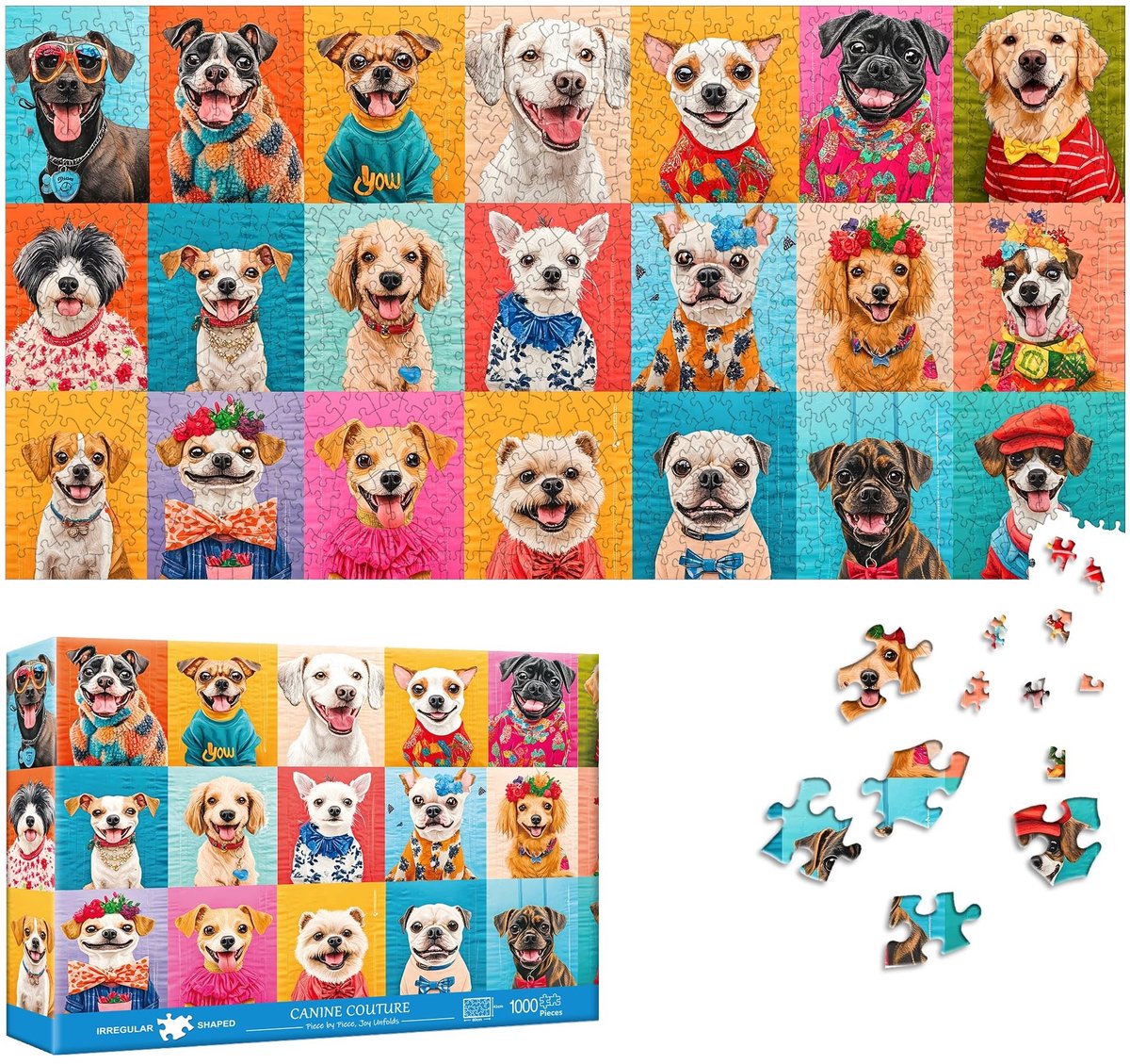 Solidchoice - 1000 Stuk Puzzel met Hondenportret Speciale Vorm