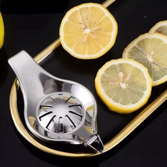 Handpers, RVS Schattige Vorm Slice Squeezer Draagbare Hand Juicer voor Sinaasappel Limoen Granaatappel, (Rond) — afbeelding 3