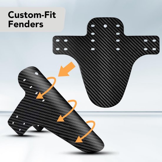 Set van 4 MTB Modderbeschermers met Carbon Fiber Textuur, Universele Achterste Spatbescherming voor Mountainbikes en Fatbikes, Geschikt voor 20-29 Inch Wielen — afbeelding 3