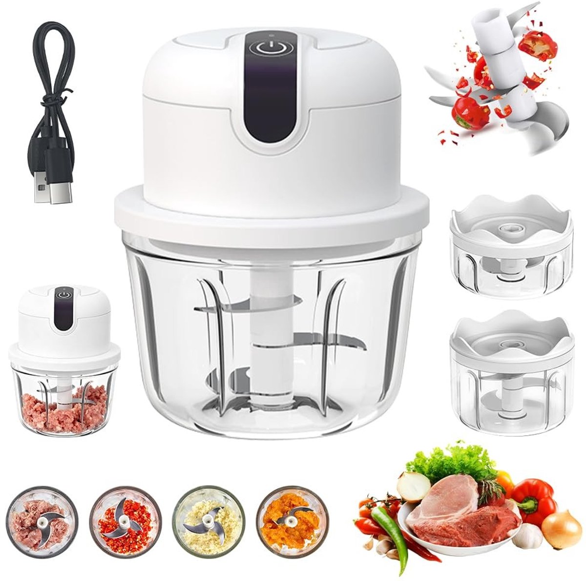 Solidchoice - Draadloze Mini Onion Cutter met USB Oplaadfunctie