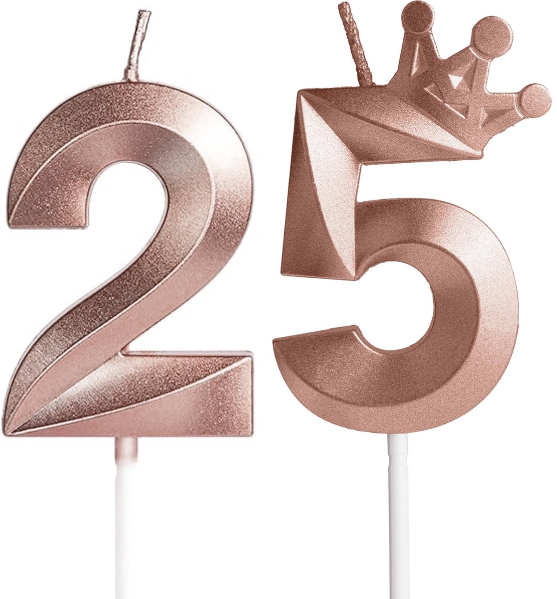 Solidchoice - 25ste Verjaardagskaarsen met Kroon Decoratie