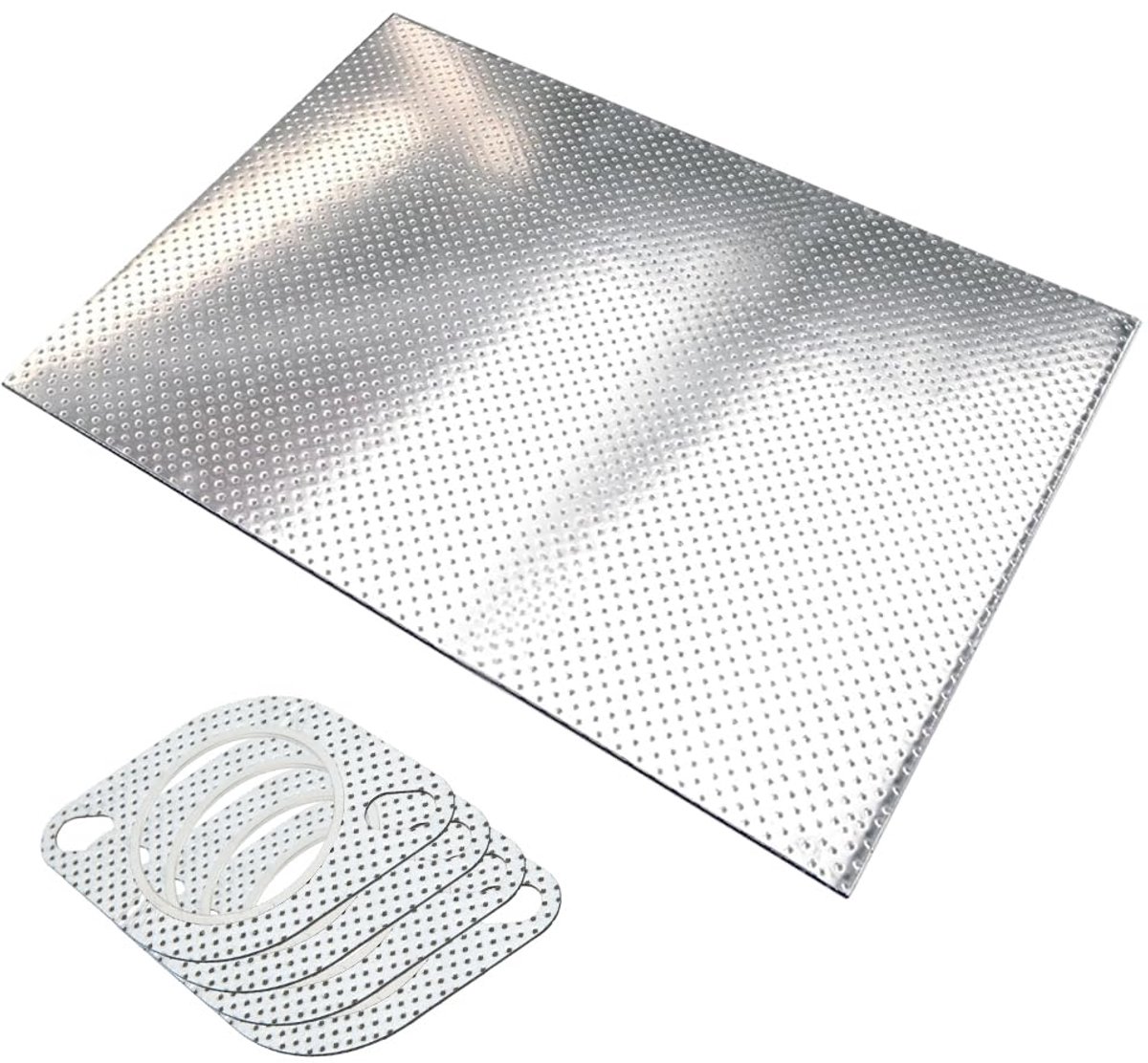 Uitlaatpakking 20 x 20 cm - Multilayer Metaal - Hittebestendig tot 350 °C - Universeel te Snijden - ShopVlot