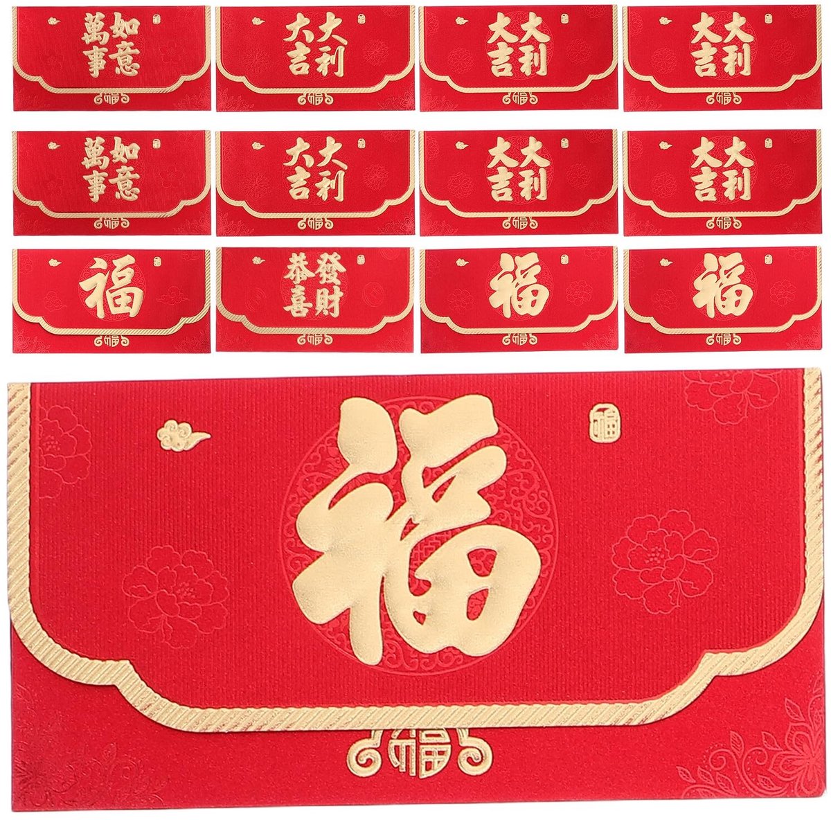 Solidchoice - Set van 5 Traditionele Hong Bao Enveloppen voor het Paardenjaar