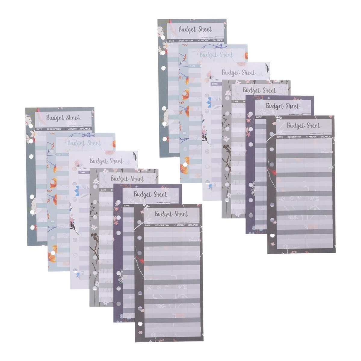 Solidchoice - Budget Planner Inserts met Bloemenpatroon voor Financieel Beheer