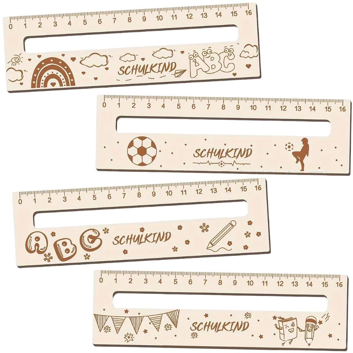 Solidchoice - Leestool Ruler Set van 4 Stuks voor Kinderen