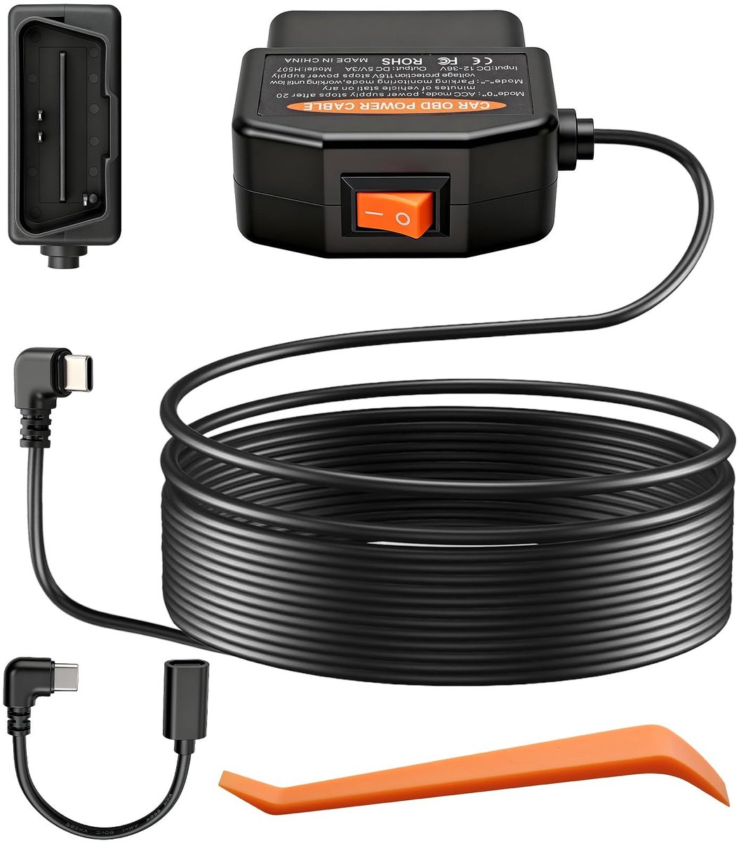 Solidchoice - OBD Hardwire Kit voor Dashcam met USB Type-C Aansluiting